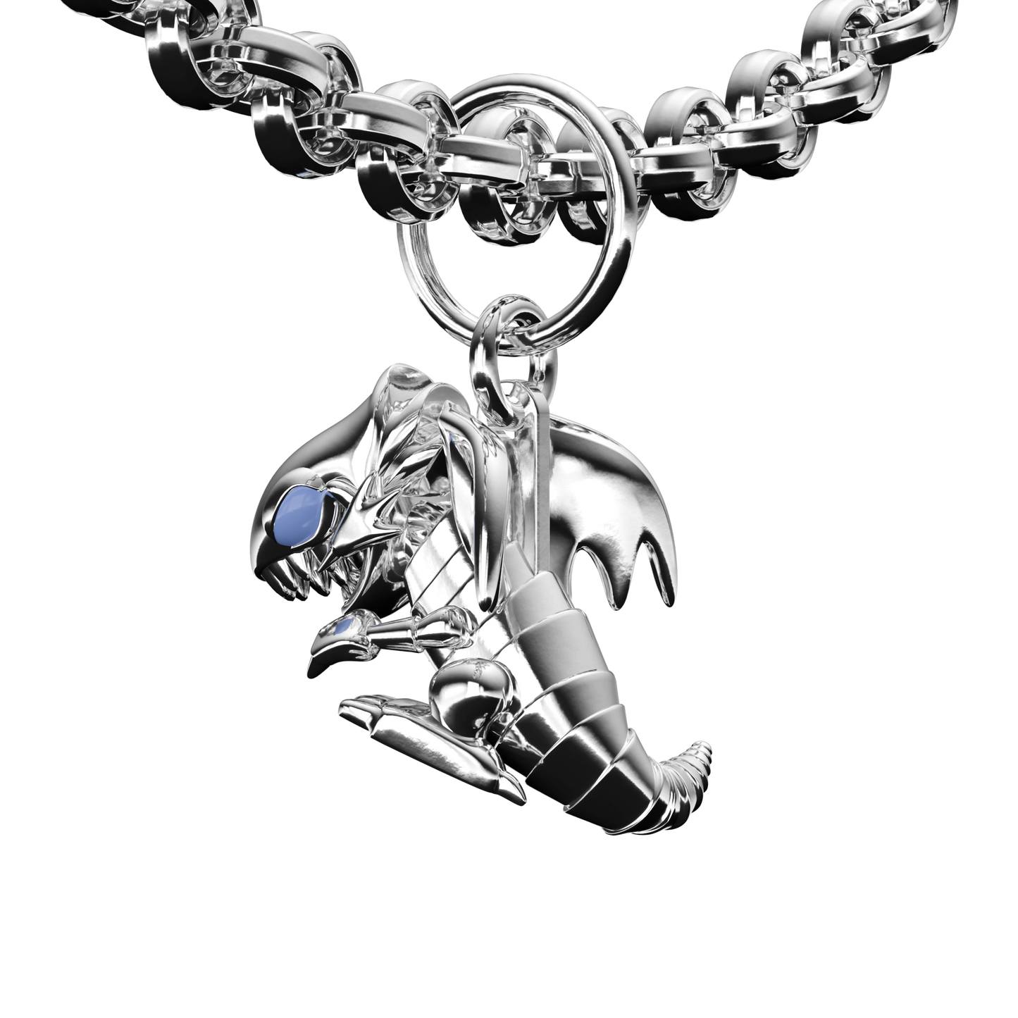 BLUE EYES SILVER DRAGON PENDANT