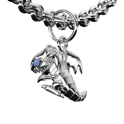 BLUE EYES SILVER DRAGON PENDANT