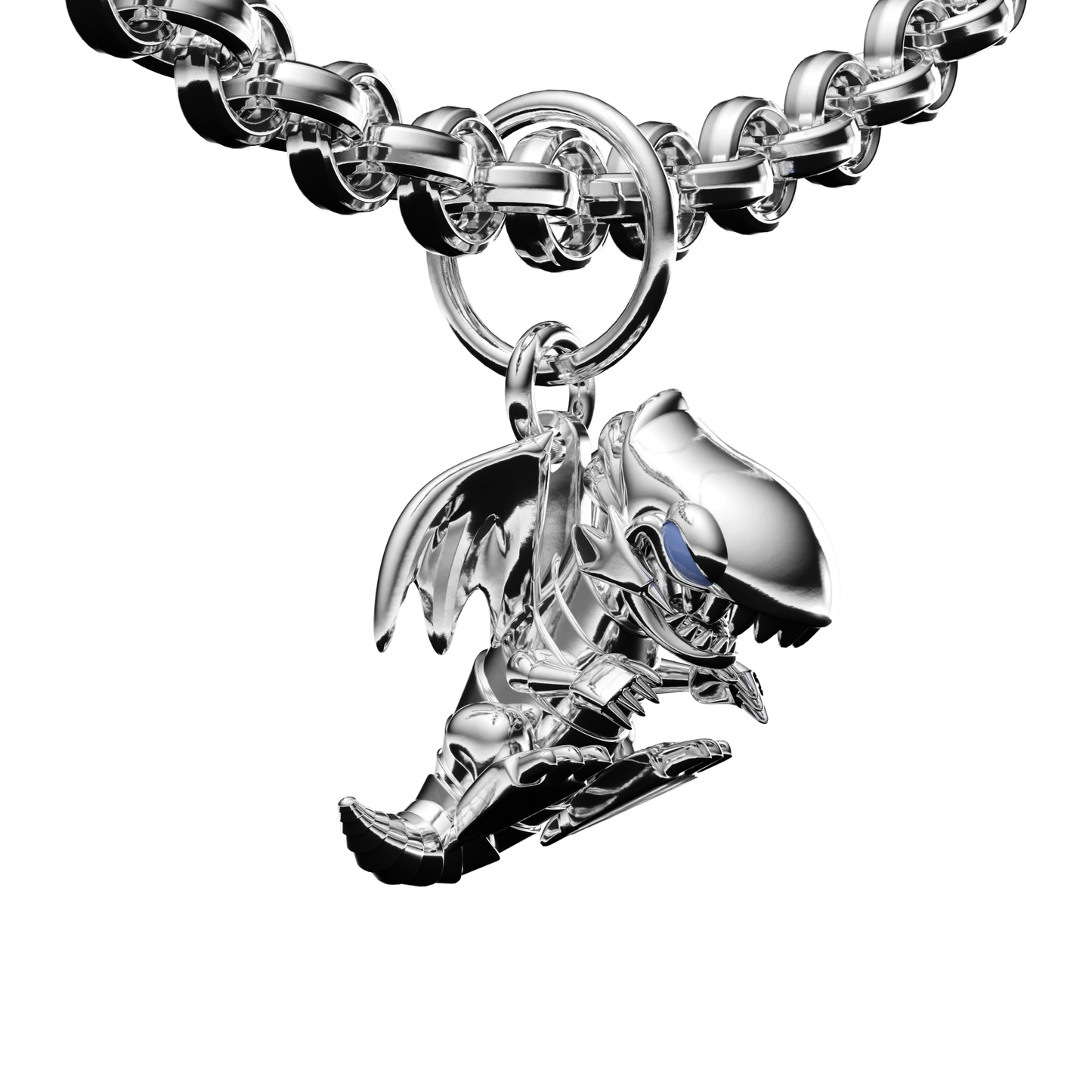 BLUE EYES SILVER DRAGON PENDANT