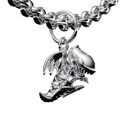 BLUE EYES SILVER DRAGON PENDANT